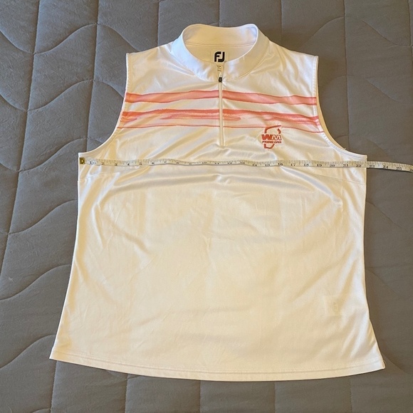 FootJoy-Women's XL-Sleeveless Golf Shirt- White/Pink-Waste Management Phx Open - Picture 3 of 8